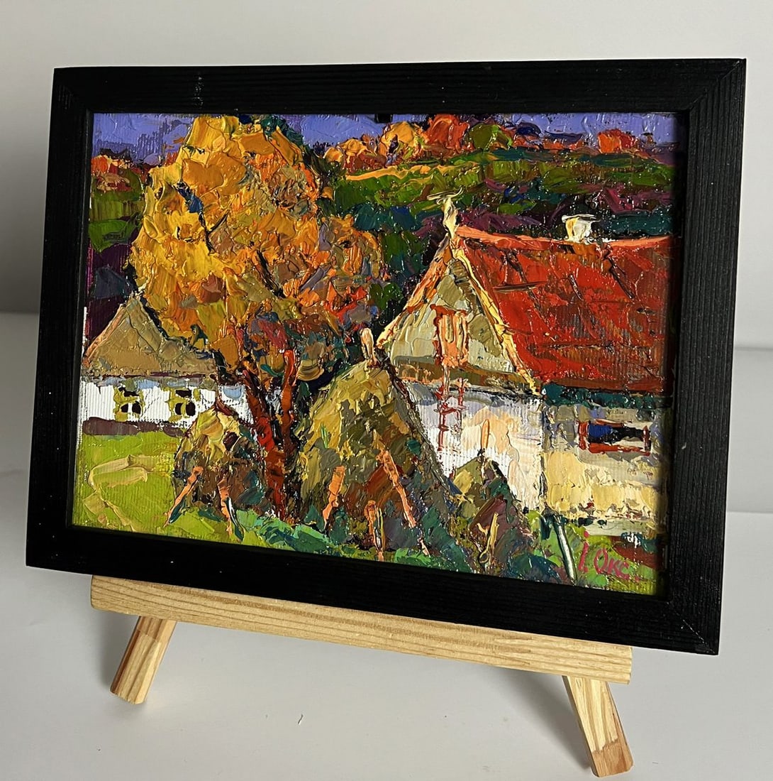 Oil painting Autumn Courtyard Oksana Ivanyuk - 2