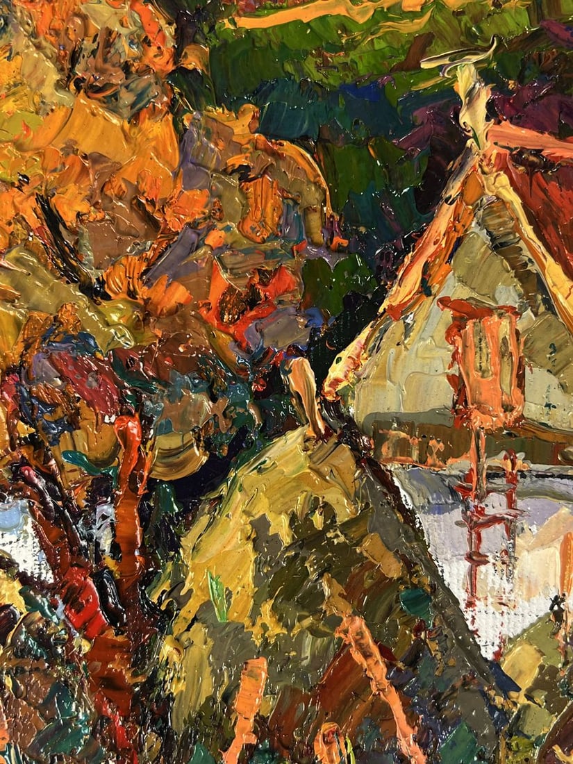 Oil painting Autumn Courtyard Oksana Ivanyuk - 7