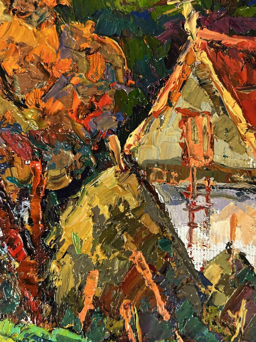 Oil painting Autumn Courtyard Oksana Ivanyuk - 8