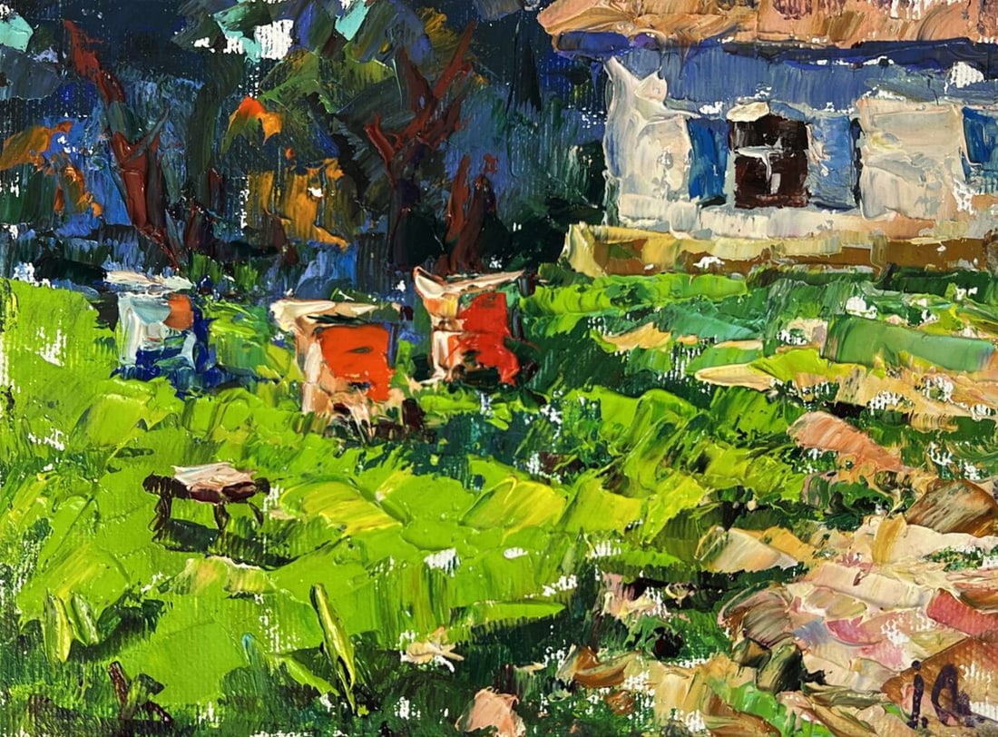 Oil painting Sunny Courtyard Oleksiy Ivanyuk - 3