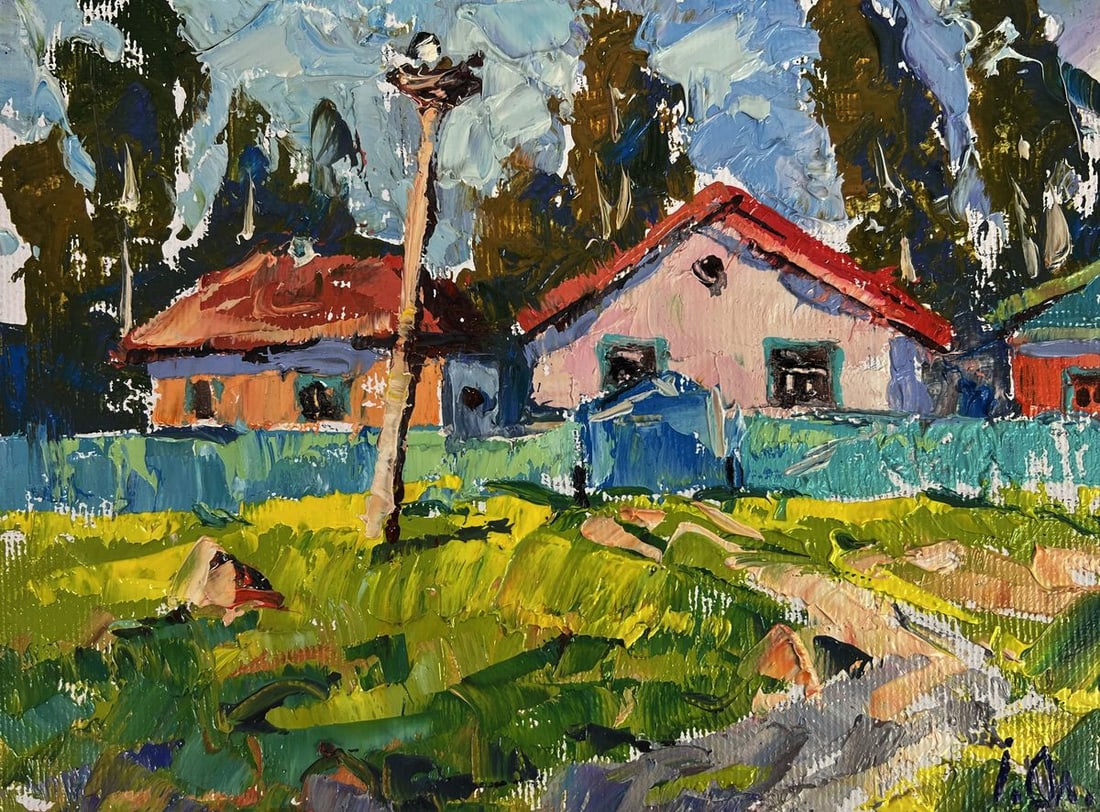Oil painting A quiet street in the village Oleksiy Ivanyuk - 3
