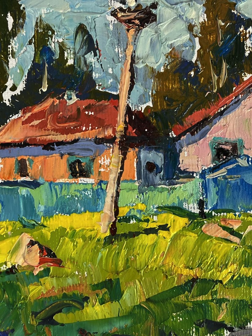 Oil painting A quiet street in the village Oleksiy Ivanyuk - 5