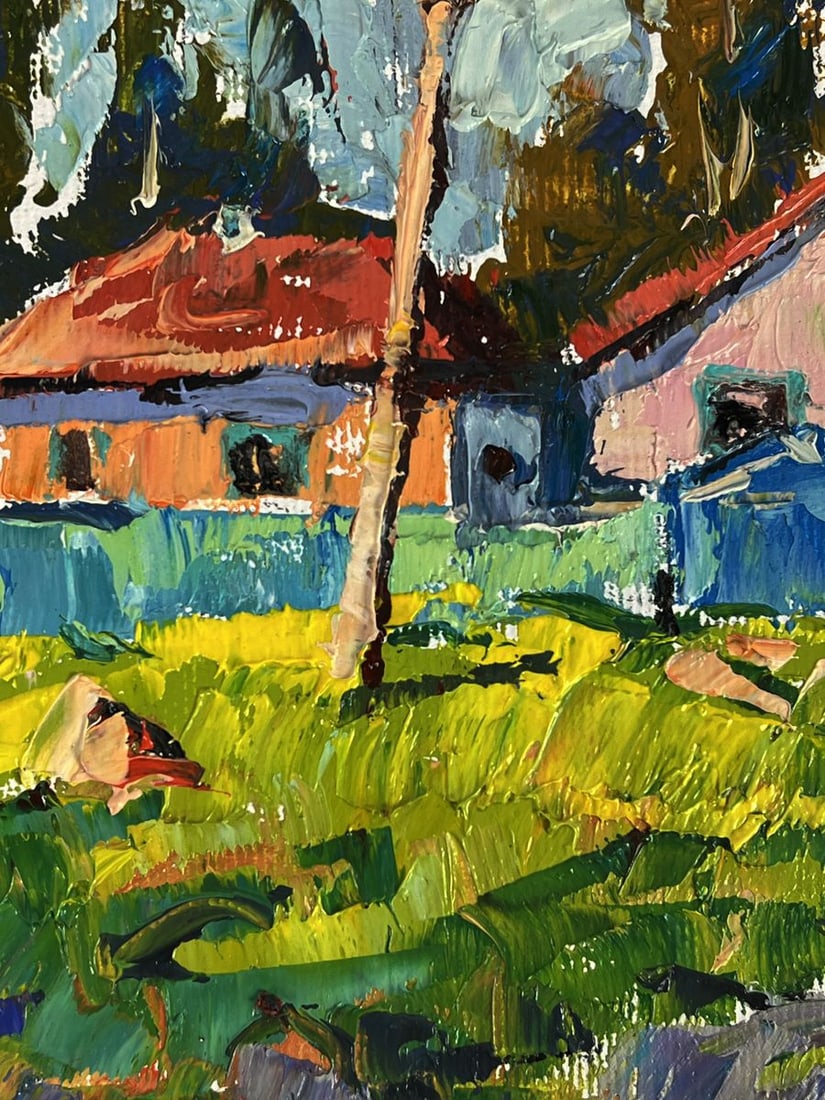 Oil painting A quiet street in the village Oleksiy Ivanyuk - 6