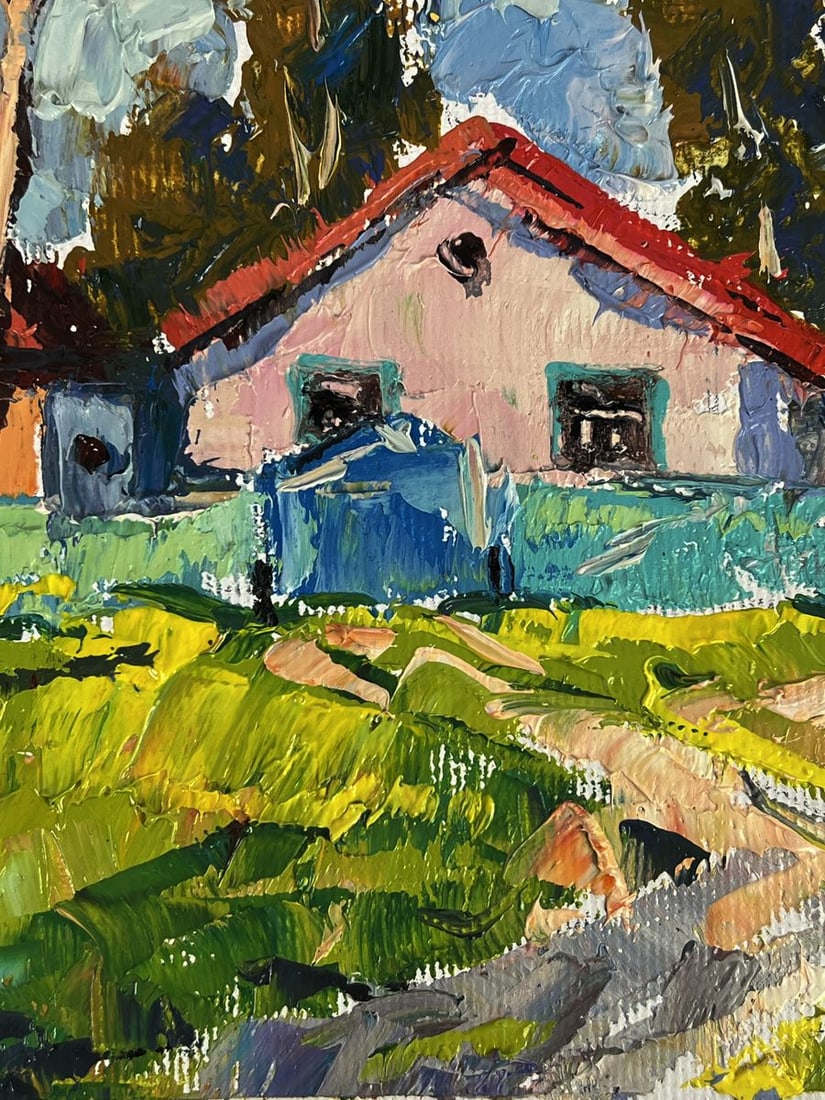 Oil painting A quiet street in the village Oleksiy Ivanyuk - 9