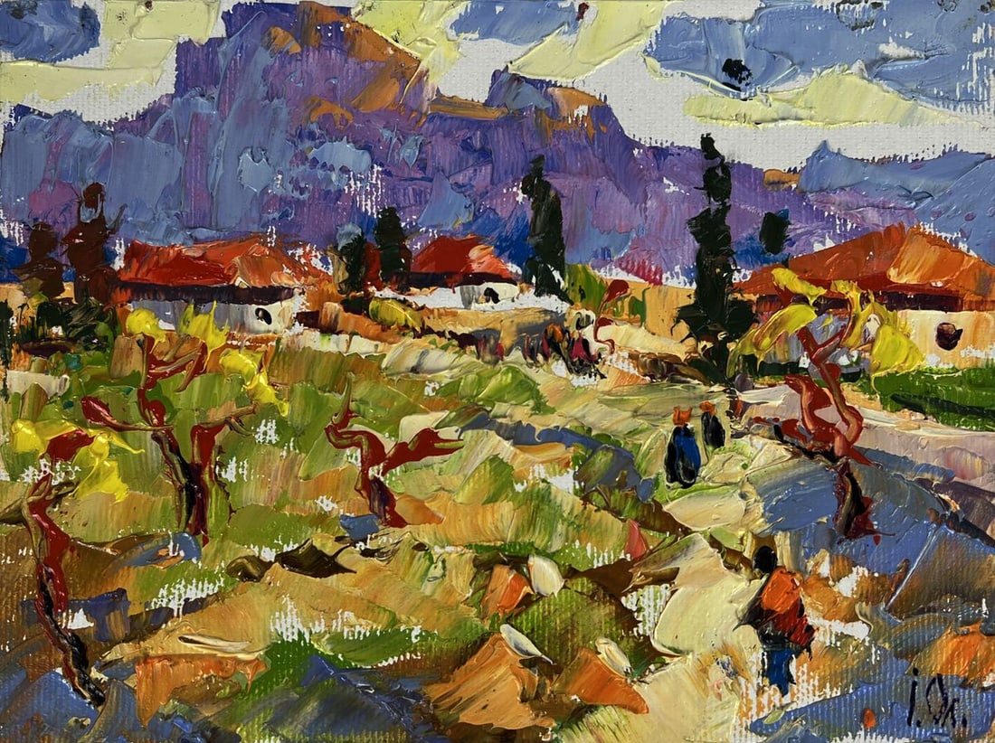 Oil painting A village by the river Oleksiy Ivanyuk - 3