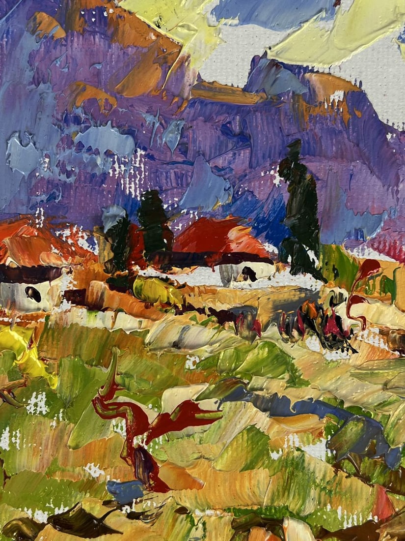 Oil painting A village by the river Oleksiy Ivanyuk - 6