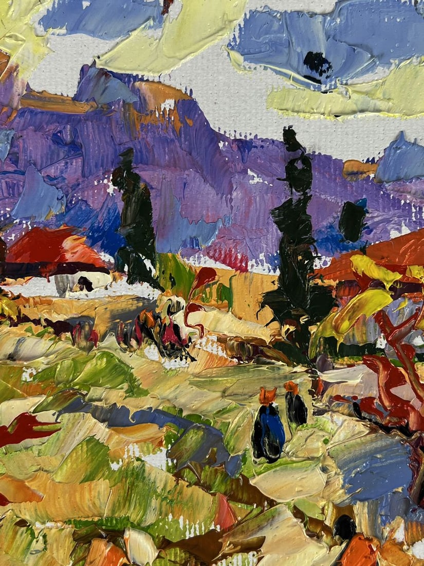 Oil painting A village by the river Oleksiy Ivanyuk - 8