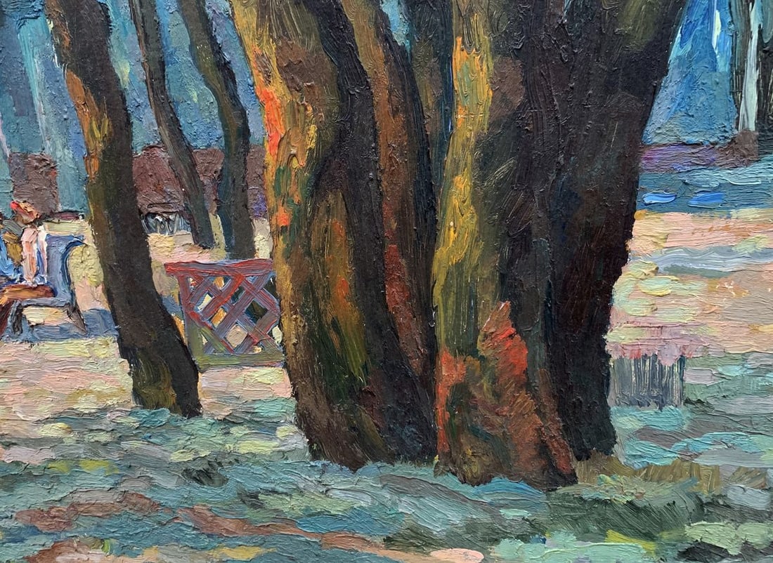 Oil painting In the summer garden Gennady Soldatov - 5