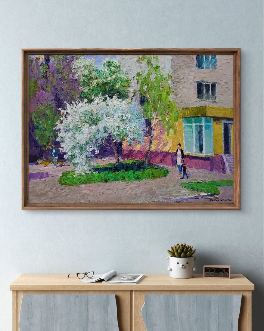 Oil painting Spring walk around the city Boris Serdyuk - 2