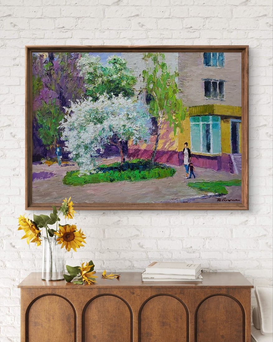 Oil painting Spring walk around the city Boris Serdyuk - 3