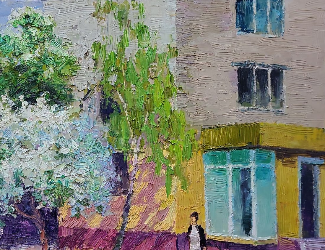 Oil painting Spring walk around the city Boris Serdyuk - 5