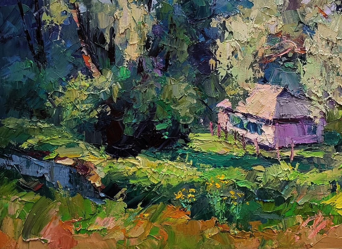 Oil painting House among greenery Boris Serdyuk - 6