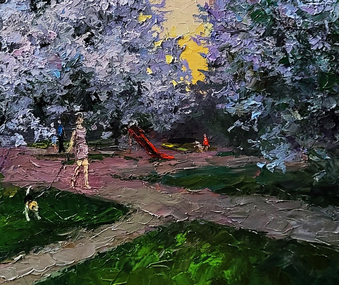 Oil painting Evening courtyard in the city Boris Serdyuk - 4