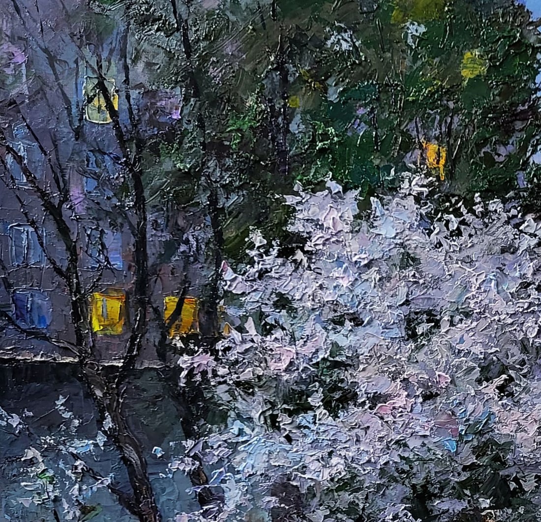 Oil painting Evening courtyard in the city Boris Serdyuk - 6