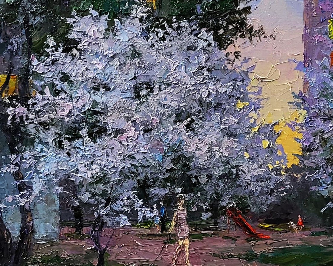 Oil painting Evening courtyard in the city Boris Serdyuk - 8