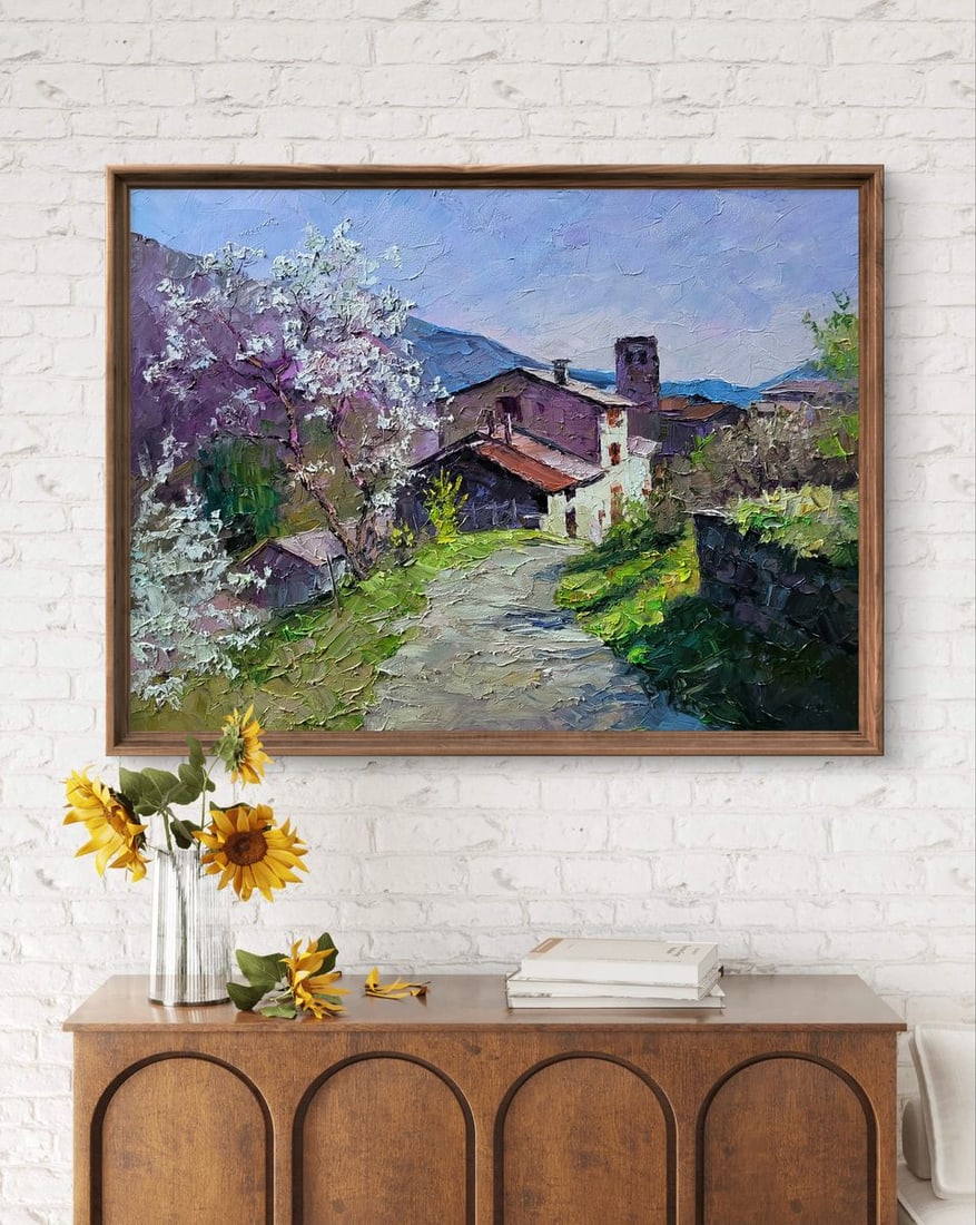 Oil painting Village in the mountains Boris Serdyuk - 3