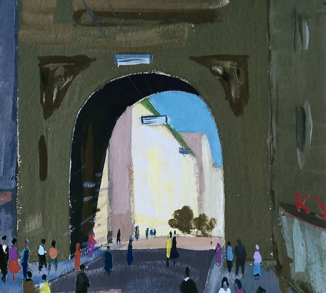 Gouache painting Infinite movement on city Vitaly Duhnevich - 3