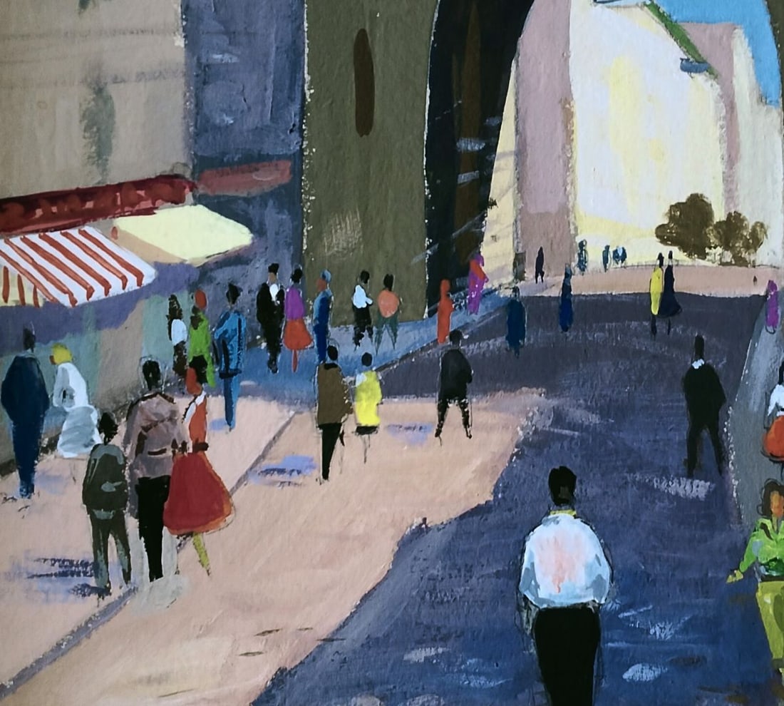 Gouache painting Infinite movement on city Vitaly Duhnevich - 4