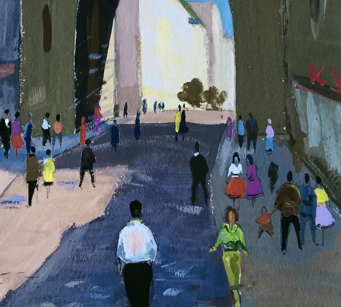 Gouache painting Infinite movement on city Vitaly Duhnevich - 5