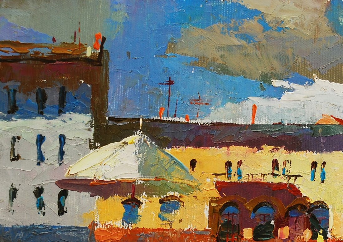 Oil painting Summer in the city Egor Shvachunov - 2
