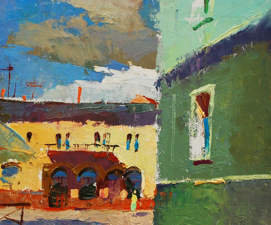 Oil painting Summer in the city Egor Shvachunov - 3