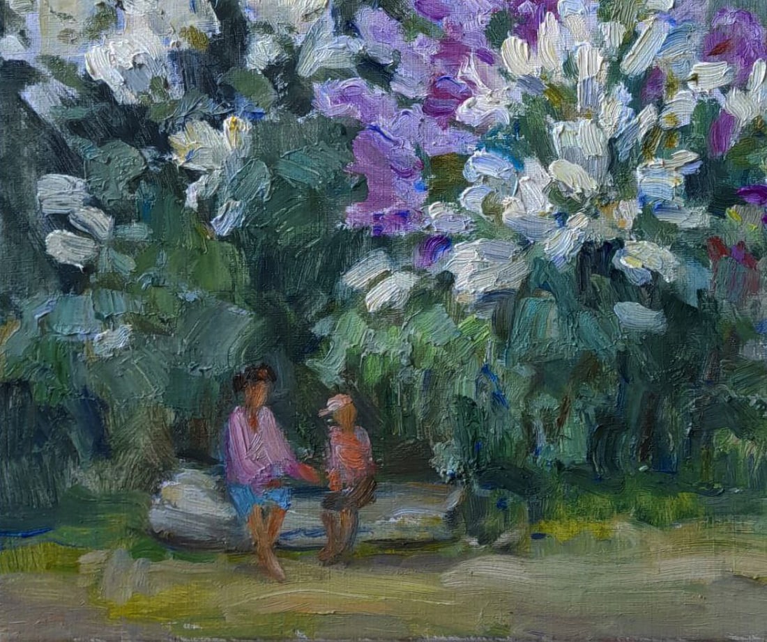 Oil painting Quiet Conversations of the village Ivan Kovalenko - 4