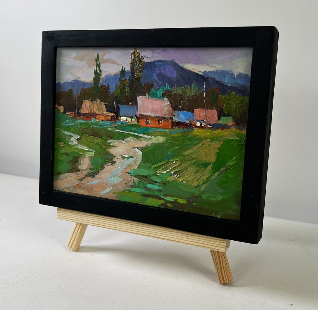 Oil painting A quiet village spread over the hills Yuriy Suprunchuk - 2