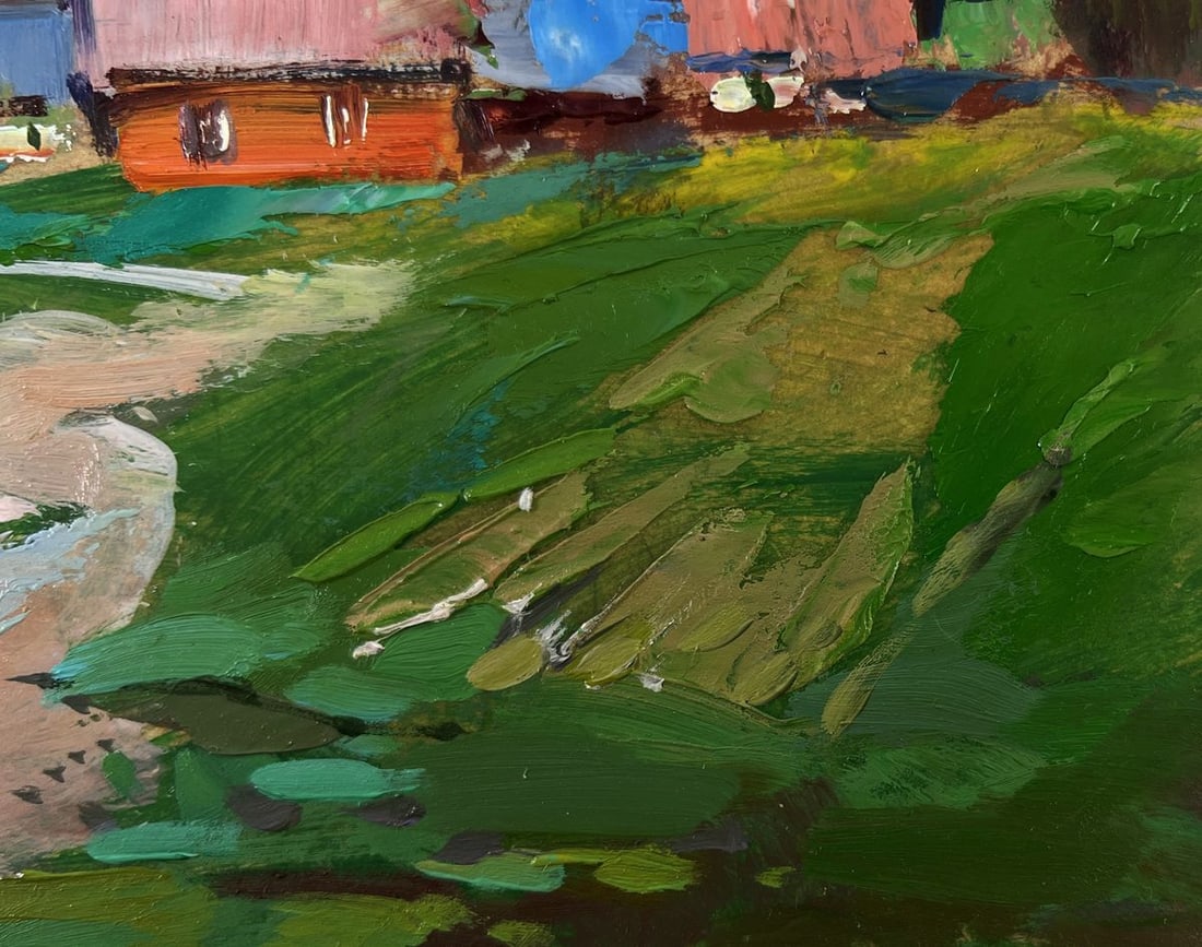 Oil painting A quiet village spread over the hills Yuriy Suprunchuk - 5