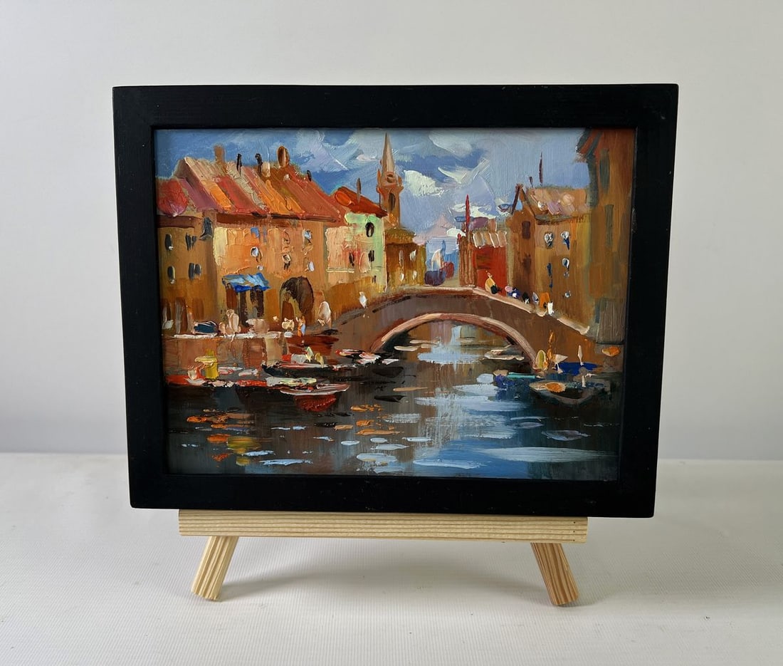 Oil painting City Central Bridge Yuriy Suprunchuk (1 of 8)