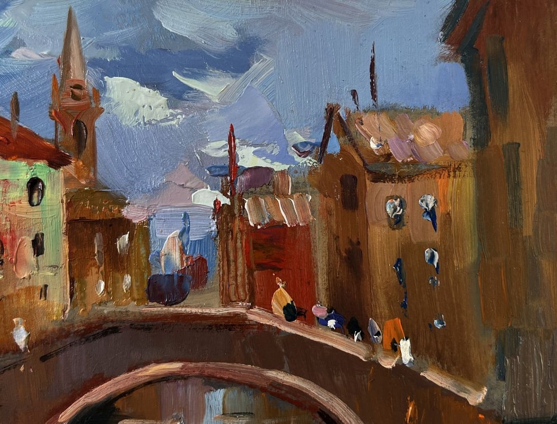 Oil painting City Central Bridge Yuriy Suprunchuk - 4