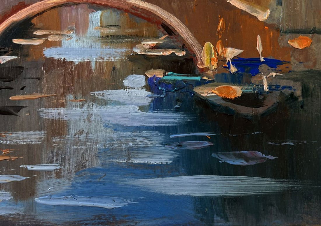 Oil painting City Central Bridge Yuriy Suprunchuk - 5