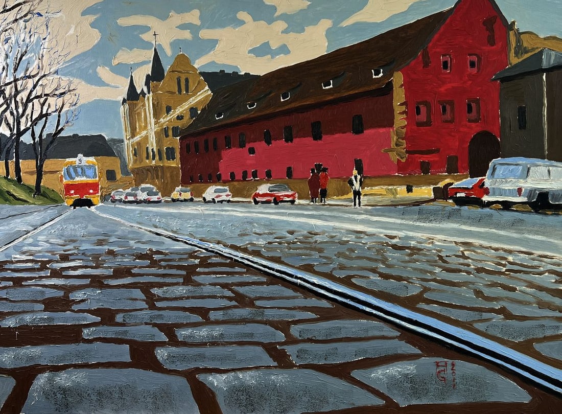 Oil painting Central city street Oleksandr Gukalov - 3