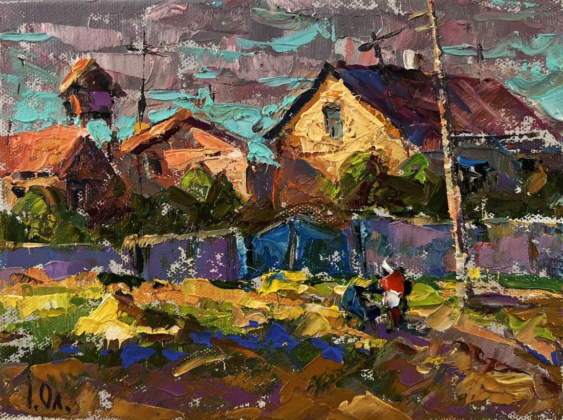 Oil painting On a village street Oleksiy Ivanyuk - 3