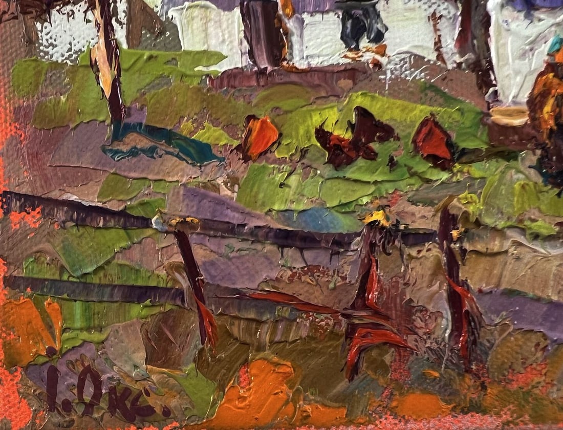 Oil painting Pink sunset over the village Oksana Ivanyuk - 6