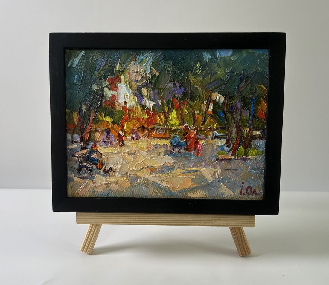 Oil painting On a walk in the park Oleksiy Ivanyuk: Title: Oil painting On a walk in the park Oleksiy Ivanyuk Description: No.AAA5585The Oil painting Canvas titled “On a walk in the park” captures the serene and vibrant essence of a leisurely s