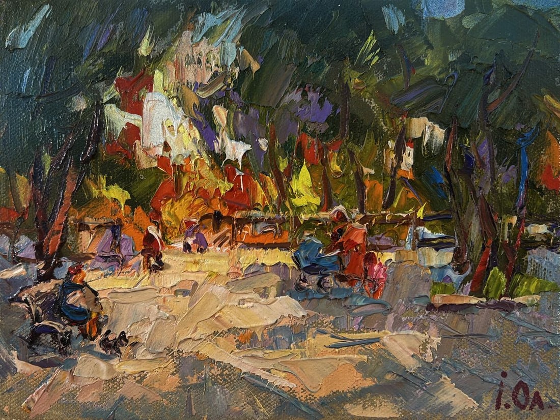 Oil painting On a walk in the park Oleksiy Ivanyuk - 3