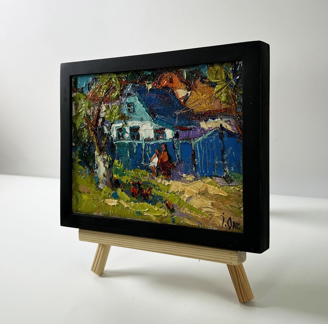 Oil painting Near the village yard Oksana Ivanyuk - 2