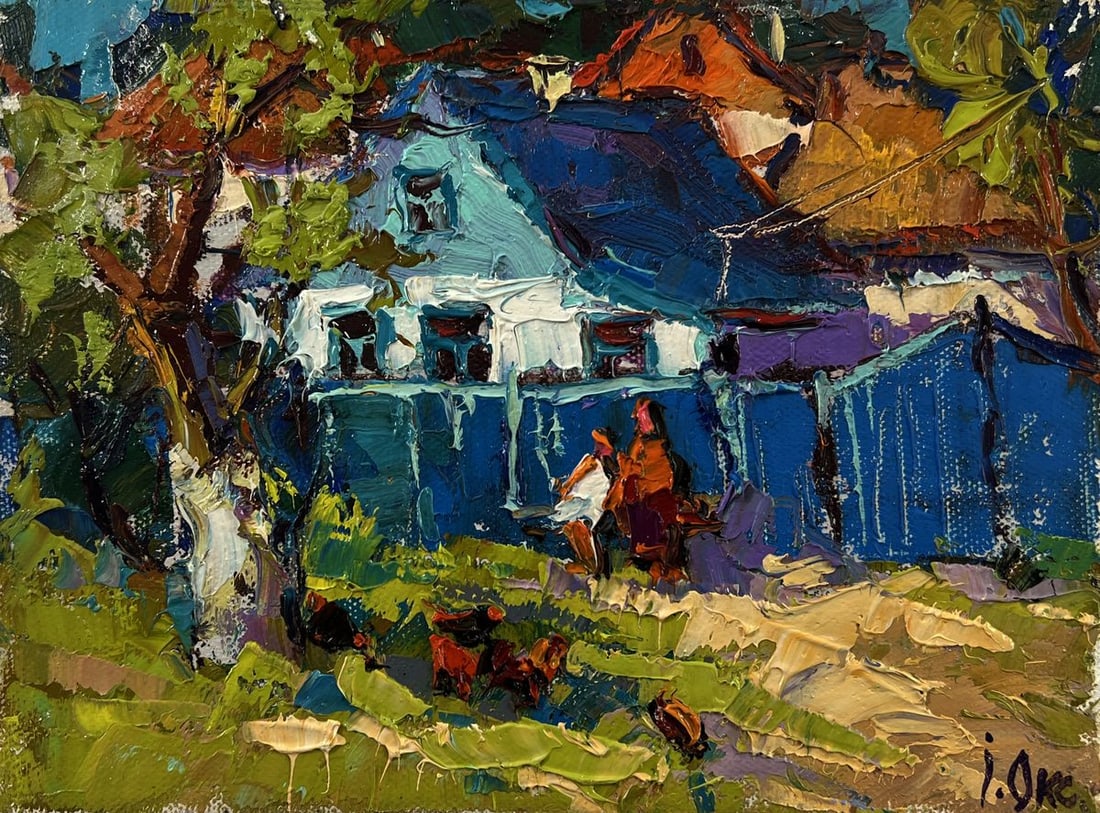Oil painting Near the village yard Oksana Ivanyuk - 3