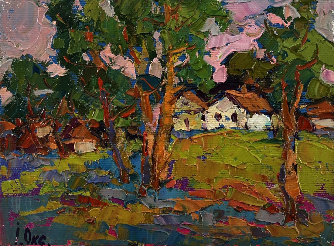 Oil painting On the edge of the village Oksana Ivanyuk - 3