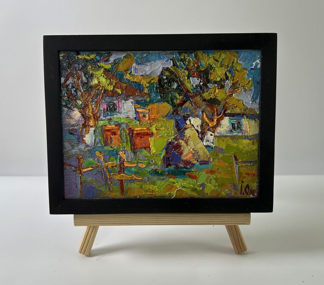 Oil painting Summer day in the village Oksana Ivanyuk: Title: Oil painting Summer day in the village Oksana Ivanyuk Description: No.AAA5630The Oil painting Canvas titled “Summer day in the village” evokes a sense of timeless warmth and harmony, ca