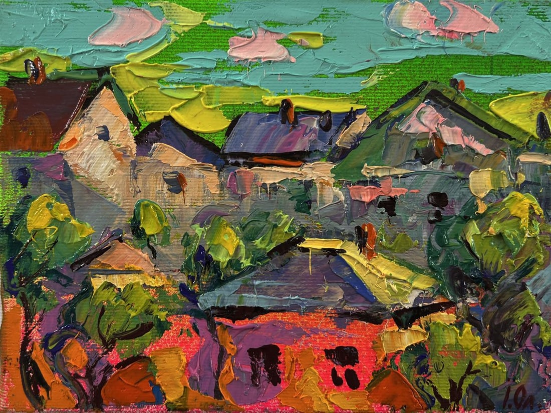 Oil painting Village houses Oleksiy Ivanyuk - 3