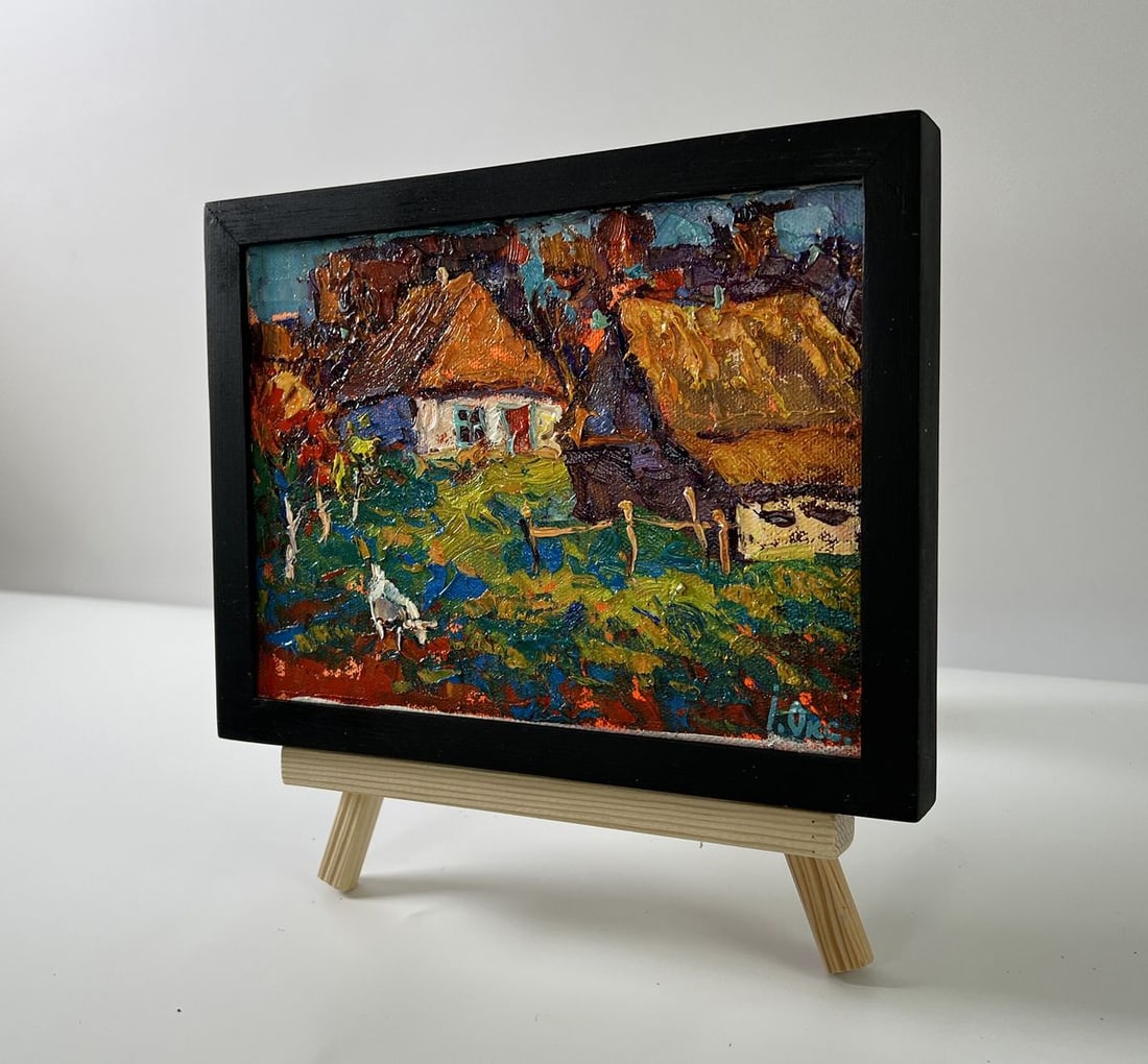 Oil painting The sun over the village Oksana Ivanyuk - 2