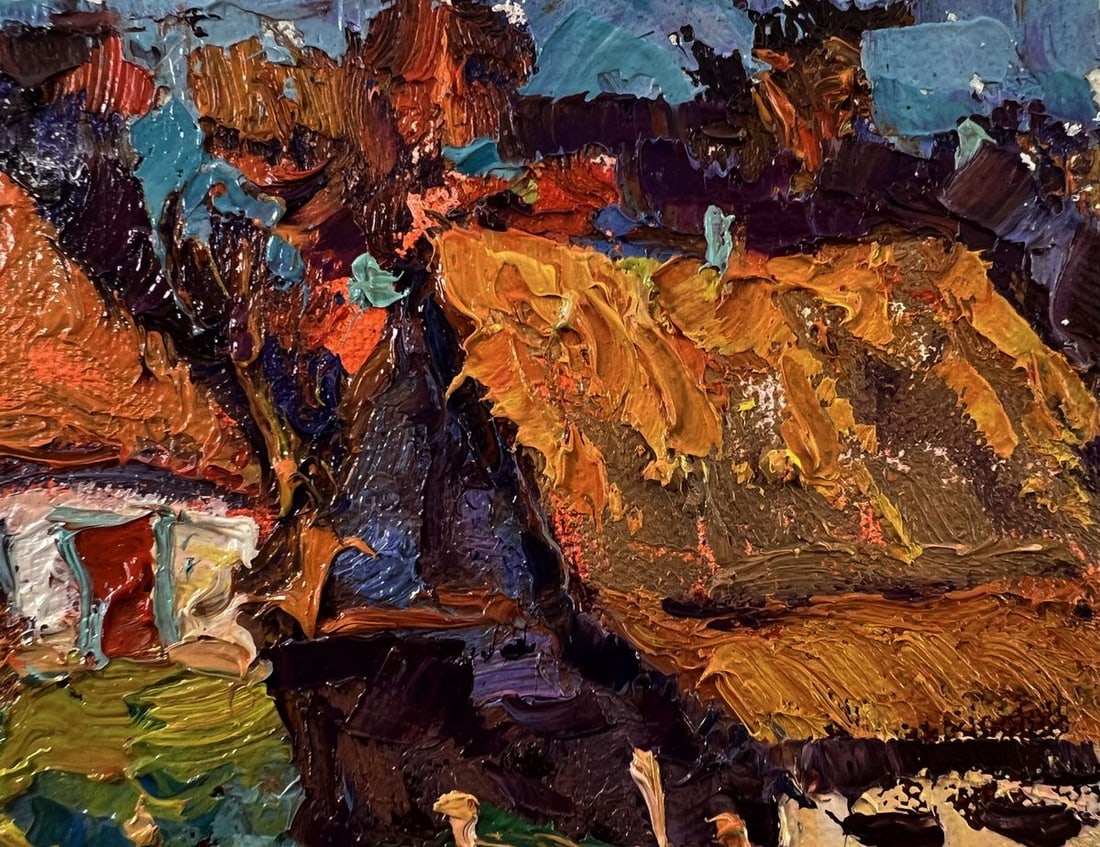 Oil painting The sun over the village Oksana Ivanyuk - 4