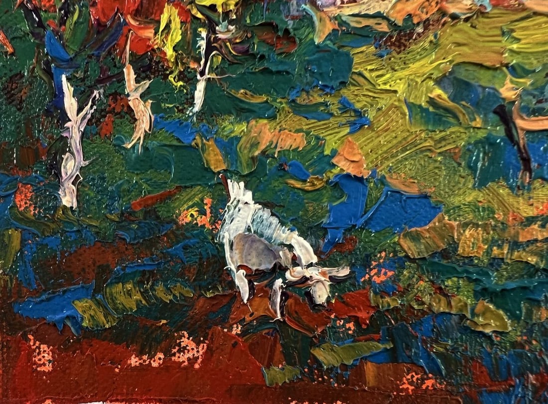 Oil painting The sun over the village Oksana Ivanyuk - 6