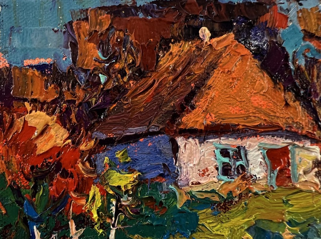 Oil painting The sun over the village Oksana Ivanyuk - 7