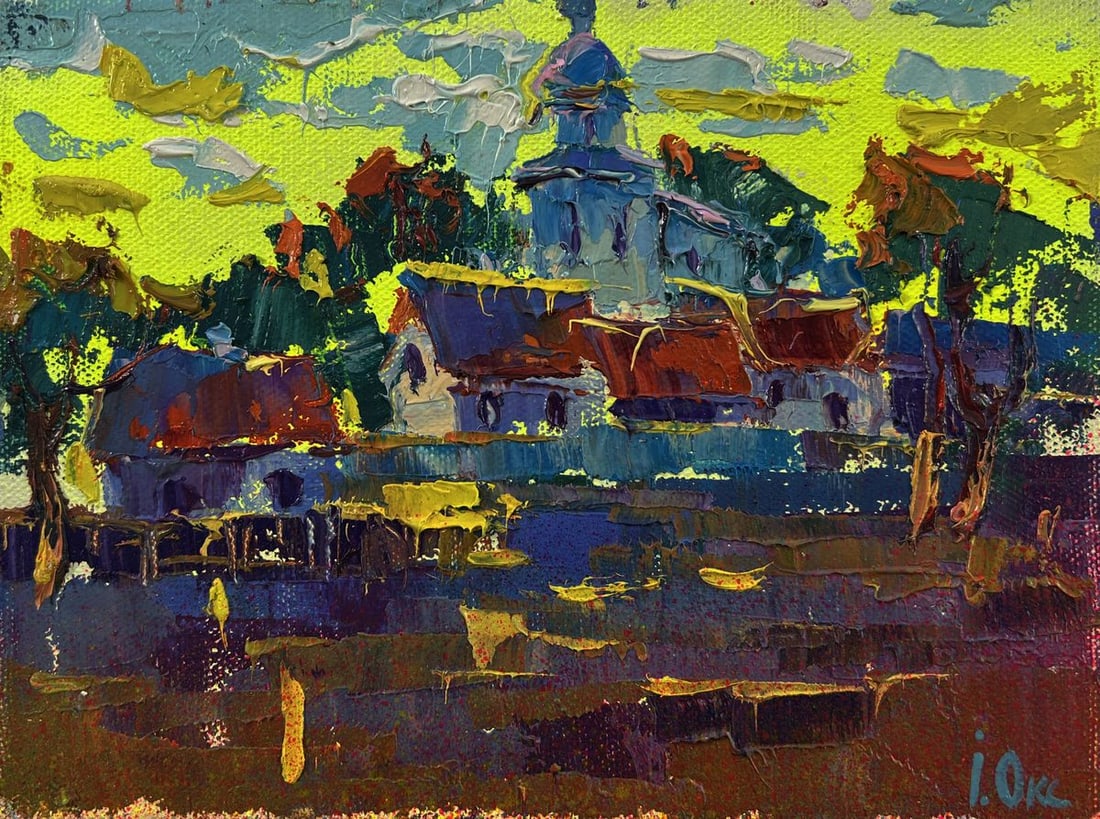 Oil painting The sun greets in the morning Oksana Ivanyuk - 3