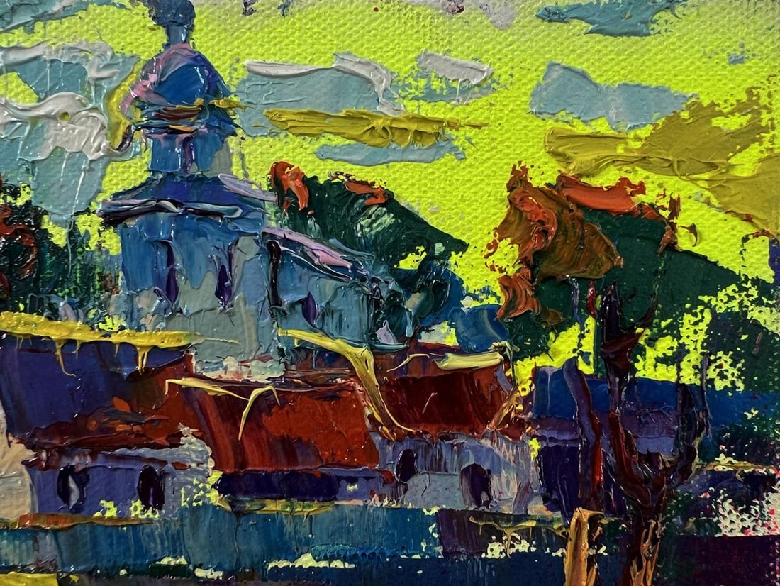 Oil painting The sun greets in the morning Oksana Ivanyuk - 4