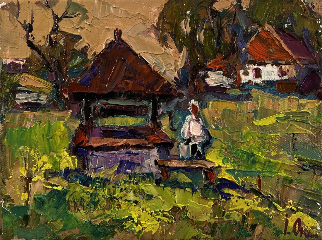 Oil painting Village everyday life Oksana Ivanyuk - 3