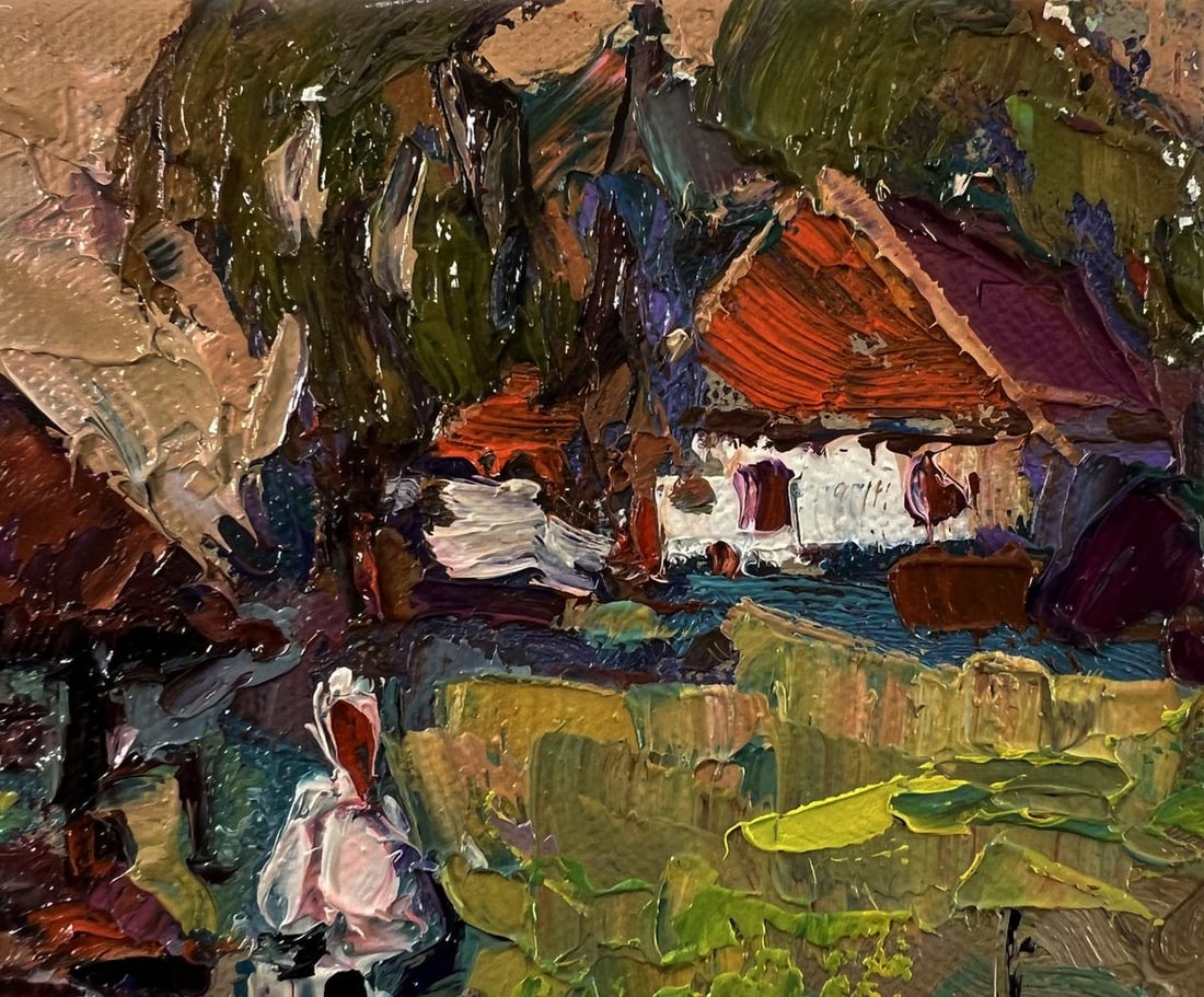 Oil painting Village everyday life Oksana Ivanyuk - 4
