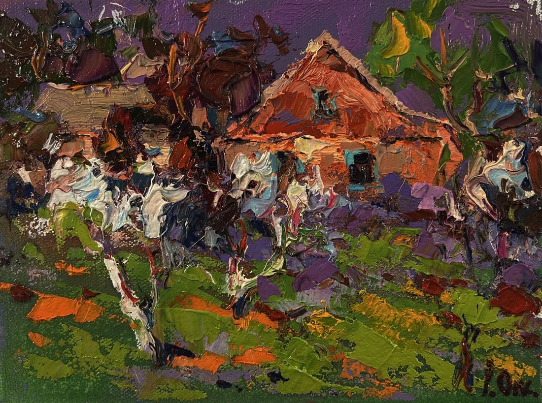 Oil painting Spring in the village Oksana Ivanyuk - 3